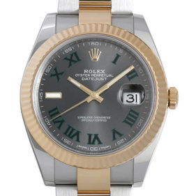 ロレックス デイトジャスト41 126333 オイスターブレス グレー/グリーンローマ