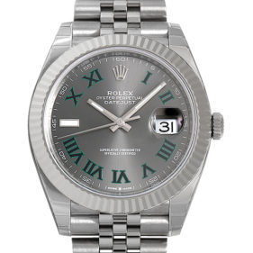 ロレックス デイトジャスト41 126334 ジュビリーブレス グレー/グリーンローマ