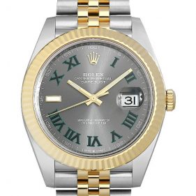 ロレックス デイトジャスト41 126333 ジュビリーブレス グレー/グリーンローマ