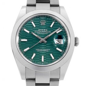 ロレックス デイトジャスト41 126300 オイスターブレス ミントグリーンフルーテッド