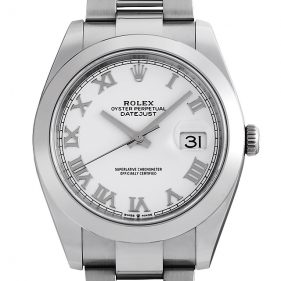 ロレックス デイトジャスト41 126300 オイスターブレス ホワイト/ローマ