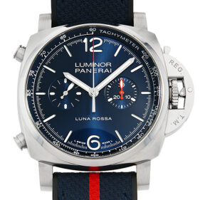 パネライ ルミノール クロノ ルナ･ロッサ 世界限定1000本 ブルー PAM01303