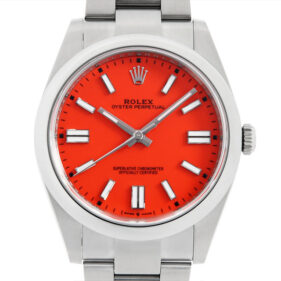 ロレックス オイスターパーペチュアル41 コーラルレッド 124300