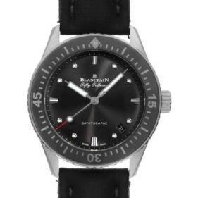 ブランパン フィフティ ファゾムス バチスカーフ 5100B-1110-B52A グレー キャンバスストラップ