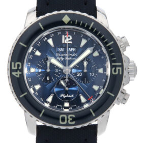 ブランパン フィフティ ファゾムス フライバッククロノグラフ コンプリートカレンダー 5066F-1140-52B ブルー キャンバスストラップ