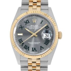 ロレックス デイトジャスト36 126233 ジュビリーブレス グレー/グリーンローマ